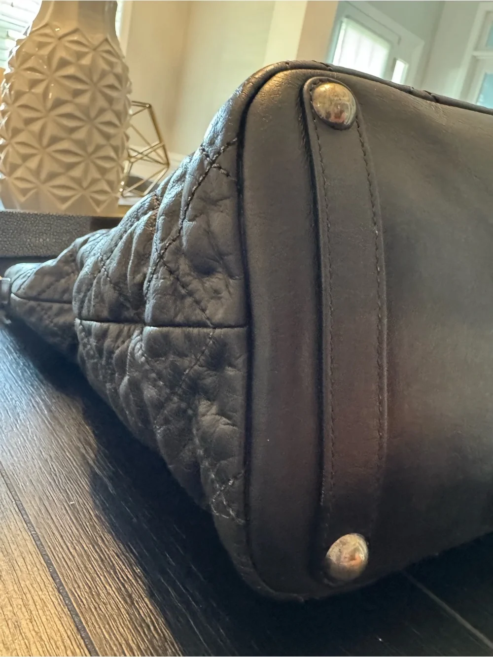 Chanel In The Mix Quilted Black Shoulder Tote with CC Turn-Lock